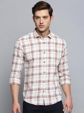 Men Beige Checked Casual Shirt-MARFACHECKS-4436-Beige